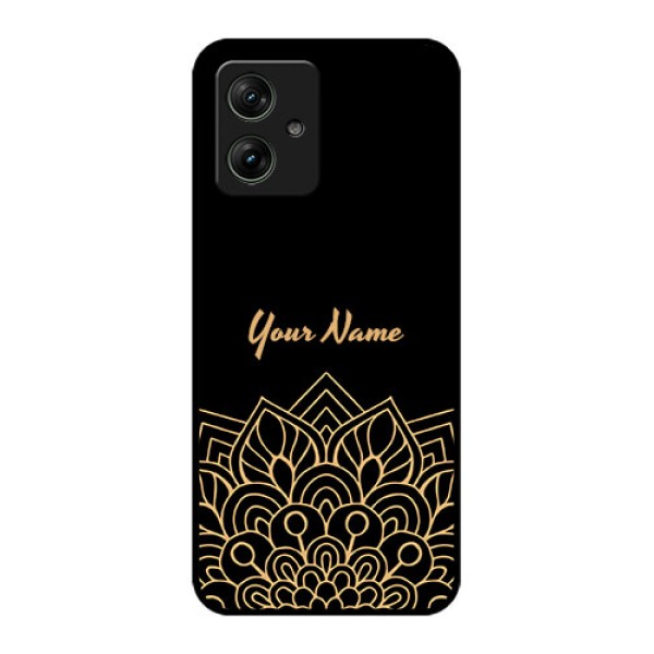 Motorola G54 5G Custom Glass Phone Case - Golden Mandala Design Motorola G54 5G Custom Glass Phone Case - Golden Mandala Design