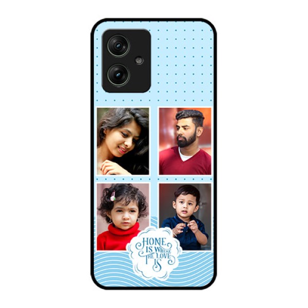 Motorola G54 5G Custom Glass Phone Case - Cute Love Quote With 4 Pic Upload Design Motorola G54 5G Custom Glass Phone Case - Cute Love Quote With 4 Pic Upload Design
