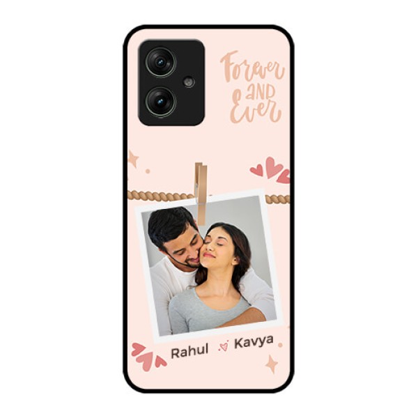 Motorola G54 5G Custom Glass Phone Case - Forever And Ever Love Design Motorola G54 5G Custom Glass Phone Case - Forever And Ever Love Design