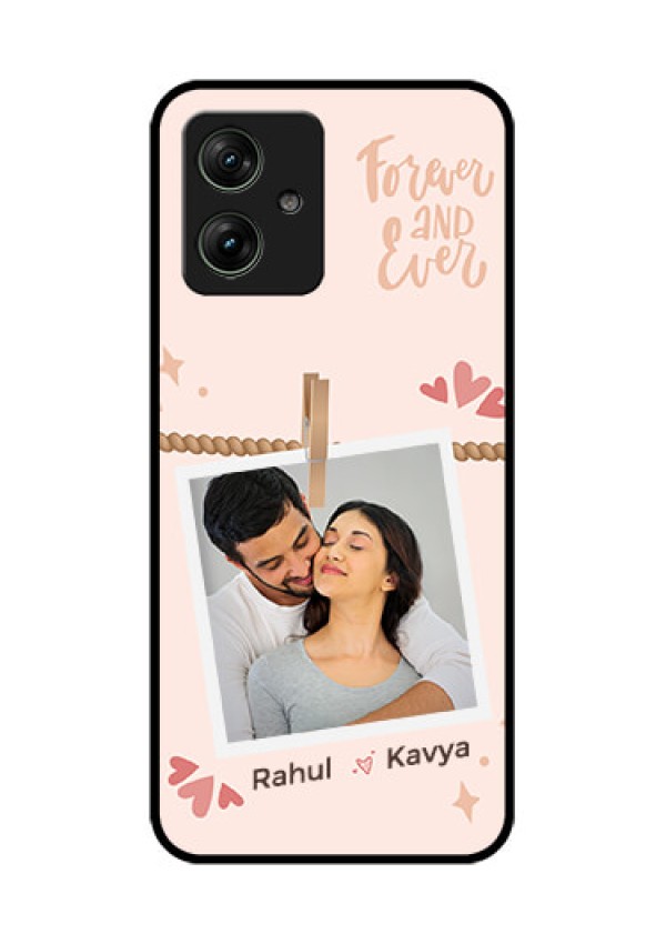 Motorola G54 5G Custom Glass Phone Case - Forever And Ever Love Design