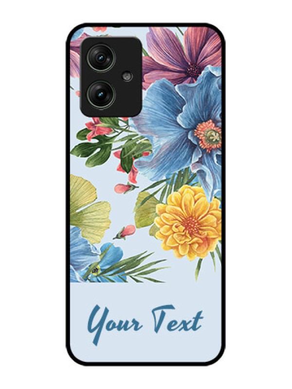 Custom Motorola G54 5G Custom Glass Phone Case - Stunning Watercolored Flowers Painting Design