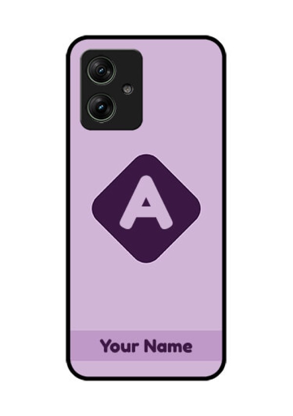 Motorola G54 5G Custom Glass Phone Case - Custom Letter In Curved Badge Design