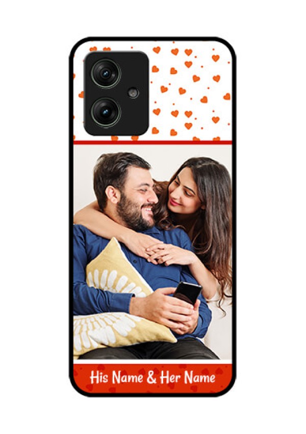 Motorola G64 5G Custom Glass Phone Case - Orange Love Symbol Design
