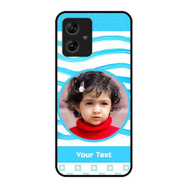 Motorola G64 5G Custom Glass Phone Case - Simple Blue Case Design Motorola G64 5G Custom Glass Phone Case - Simple Blue Case Design