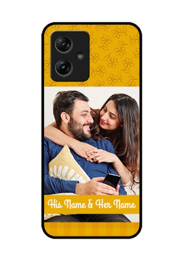 Motorola G64 5G Custom Glass Phone Case - Yellow Floral Design