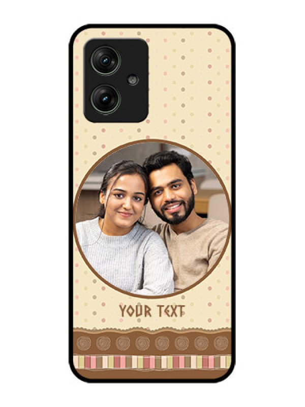 Custom Motorola G64 5G Custom Glass Phone Case - Brown Dotted Mobile Case Design