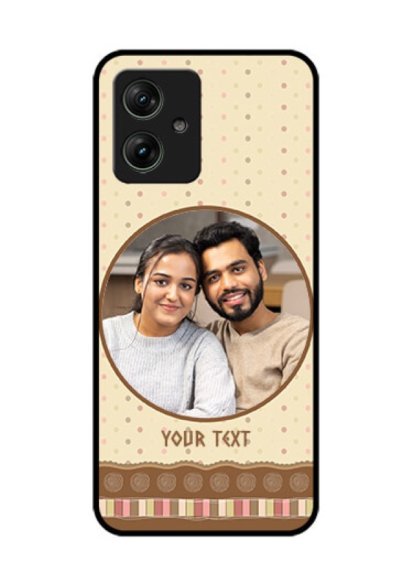 Motorola G64 5G Custom Glass Phone Case - Brown Dotted Mobile Case Design