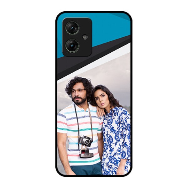 Motorola G64 5G Custom Glass Phone Case - Simple Pattern Photo Upload Design