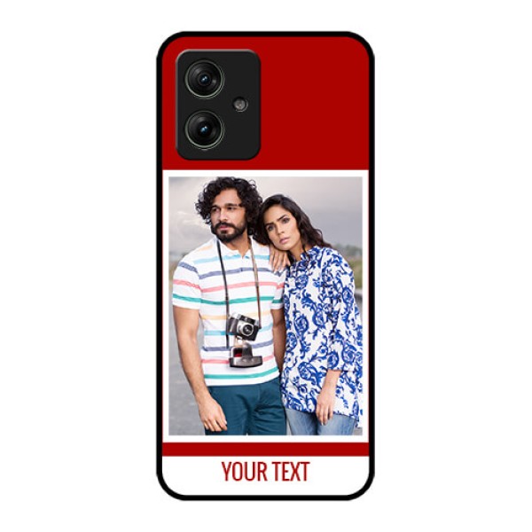 Motorola G64 5G Custom Glass Phone Case - Red Color Design