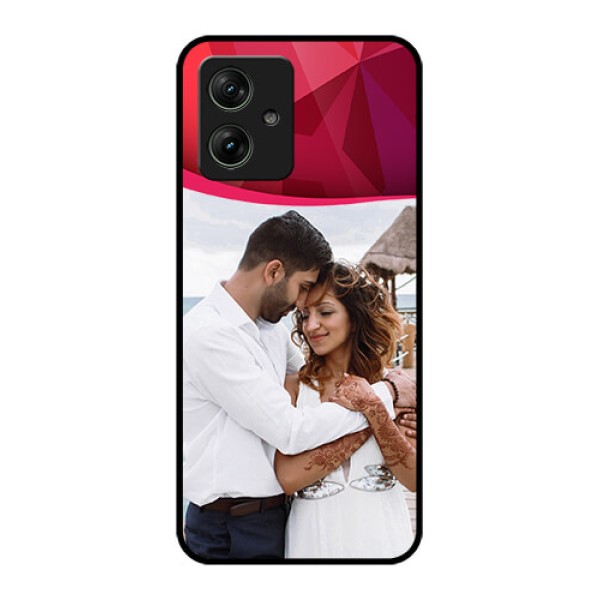 Motorola G64 5G Custom Glass Phone Case - Red Abstract Design