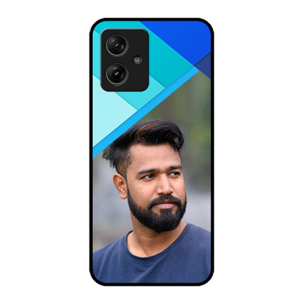Motorola G64 5G Custom Glass Phone Case - Blue Pattern Design