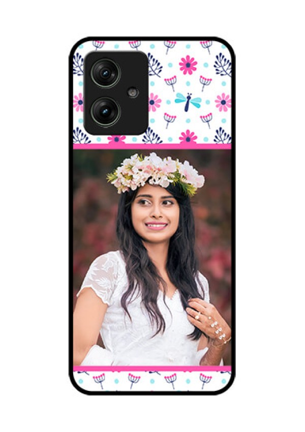 Motorola G64 5G Custom Glass Phone Case - Colorful Flower Design
