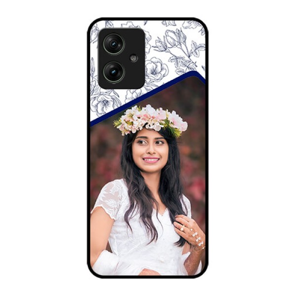 Motorola G64 5G Custom Glass Phone Case - Classy Floral Design