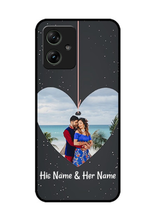 Motorola G64 5G Custom Glass Phone Case - Hanging Heart Design