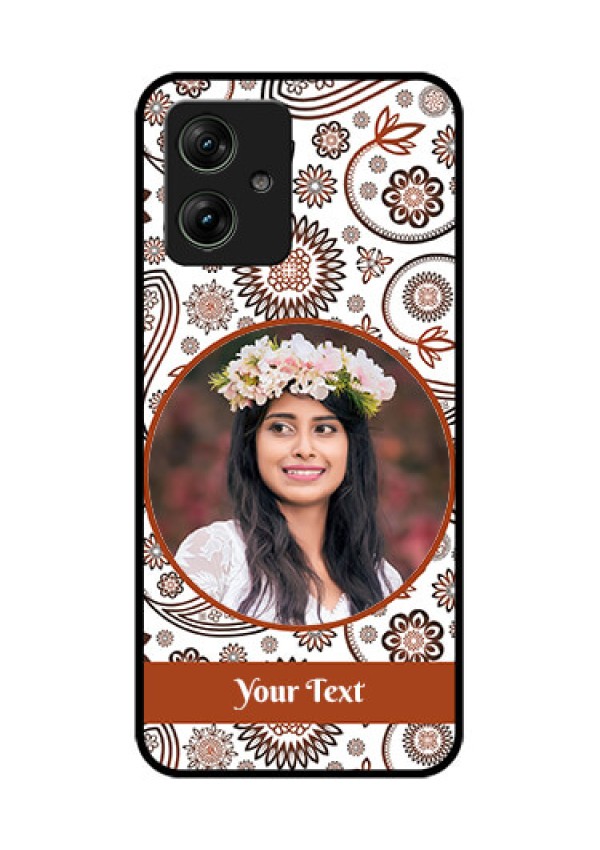 Motorola G64 5G Custom Glass Phone Case - Abstract Flower Design