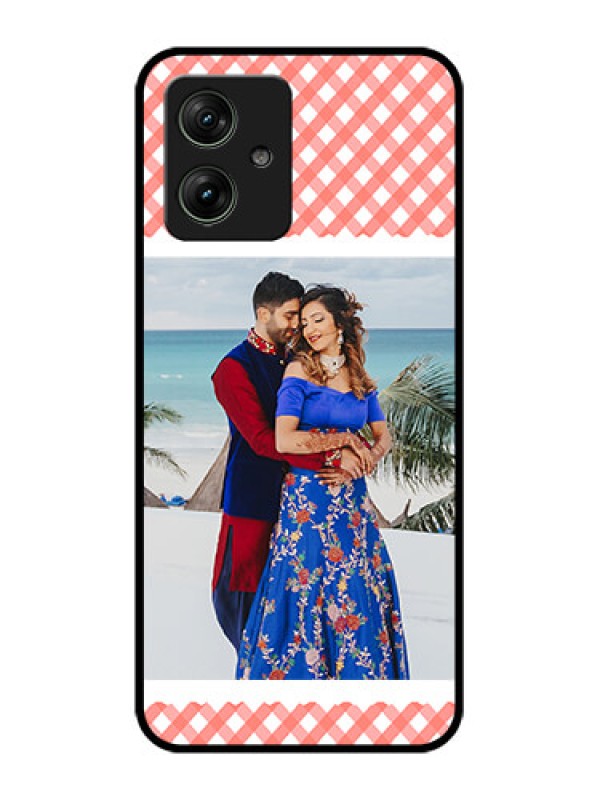 Custom Motorola G64 5G Custom Glass Phone Case - Pink Pattern Design