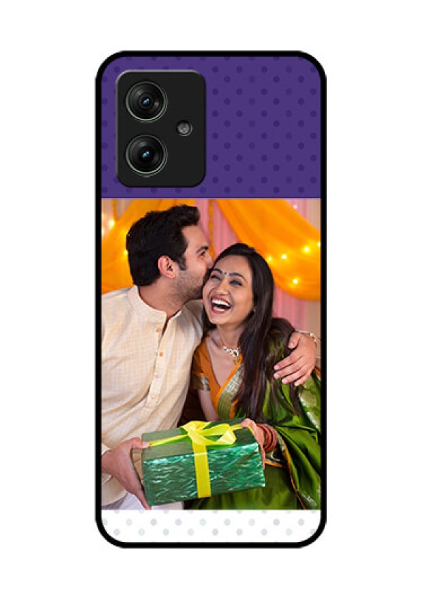 Motorola G64 5G Custom Glass Phone Case - Violet Colored Pattern Design