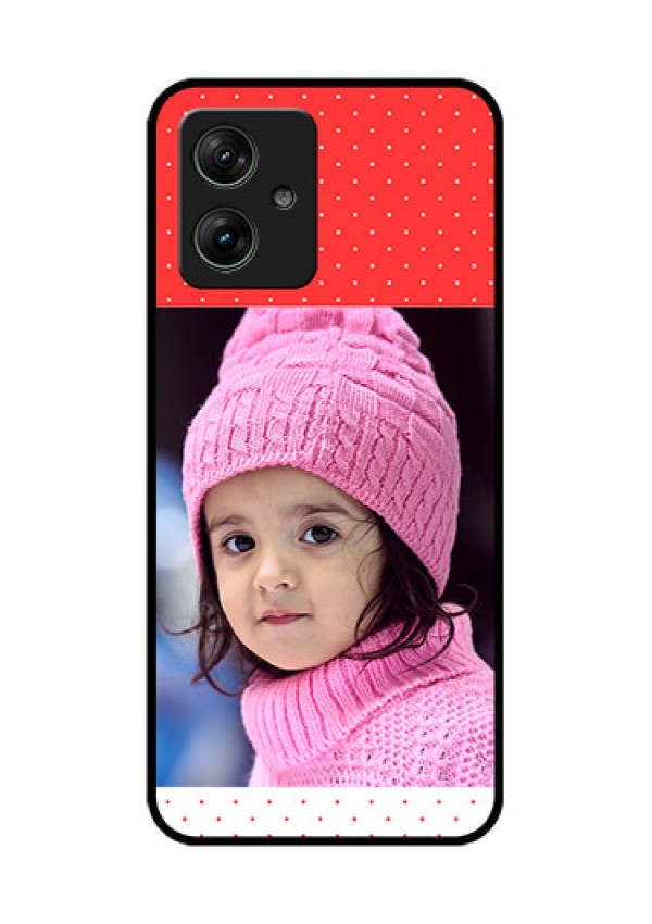 Motorola G64 5G Custom Glass Phone Case - Red Pattern Design