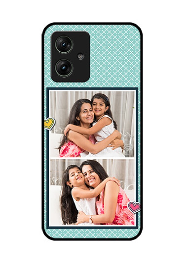 Motorola G64 5G Custom Glass Phone Case - 2 Image Holder With Pattern Design