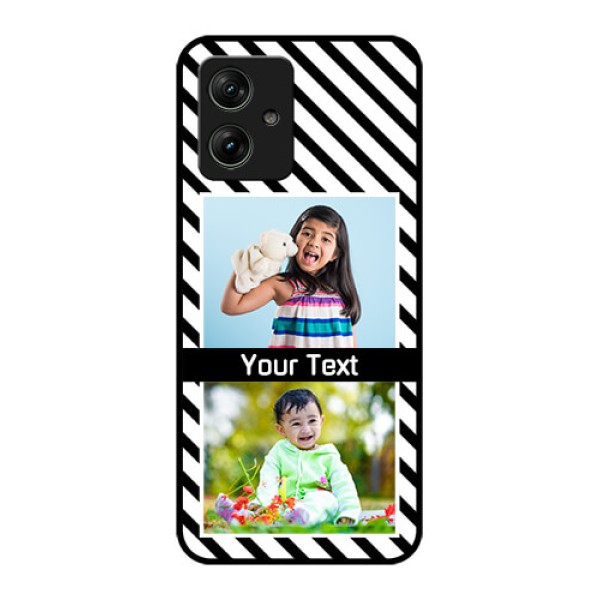 Motorola G64 5G Custom Glass Phone Case - Black And White Stripes Design Motorola G64 5G Custom Glass Phone Case - Black And White Stripes Design