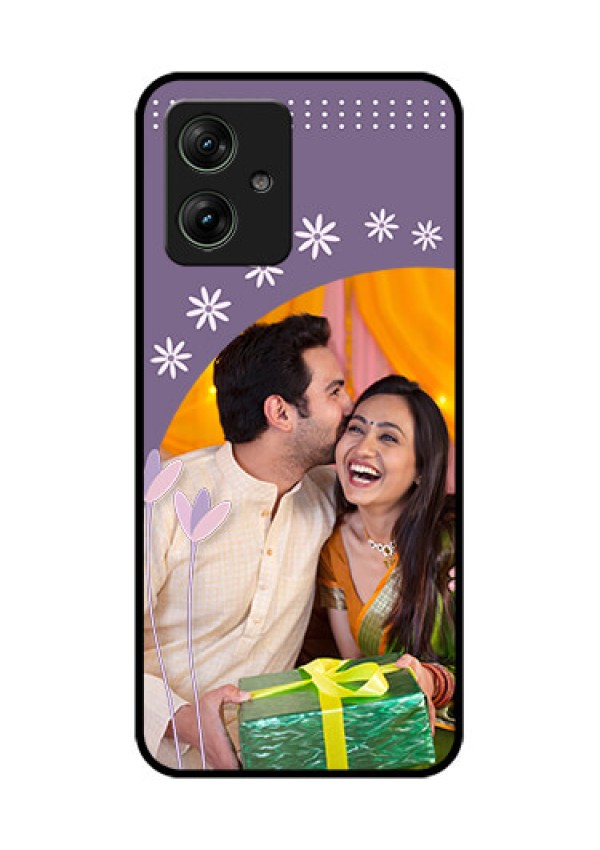 Motorola G64 5G Custom Glass Phone Case - Lavender Flowers Design