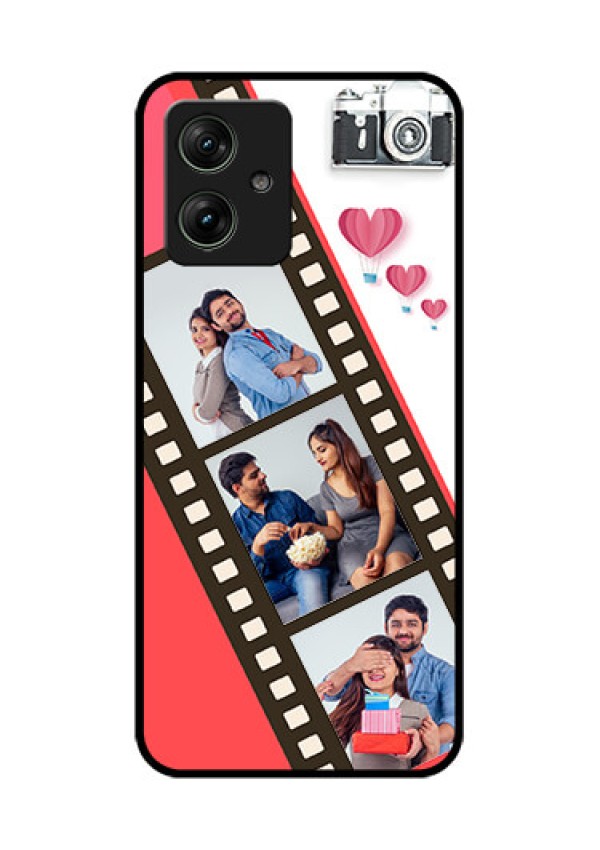 Motorola G64 5G Custom Glass Phone Case - 3 Image Holder With Film Reel