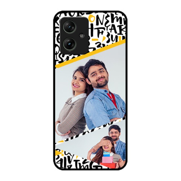 Motorola G64 5G Custom Glass Phone Case - Letters Pattern Design