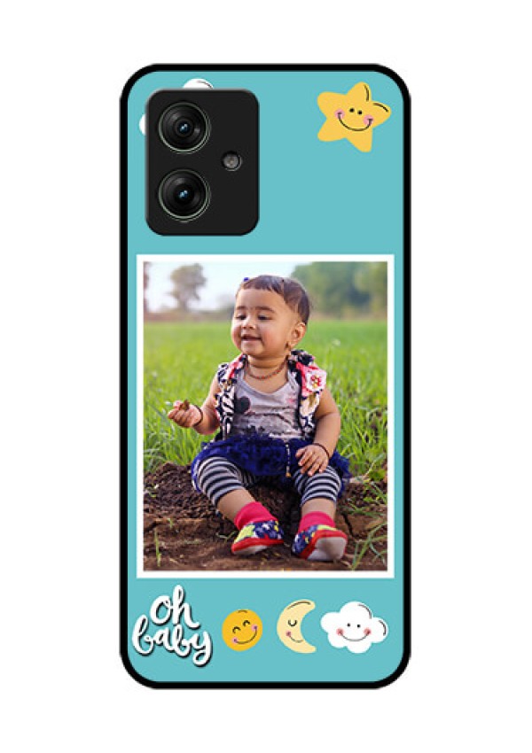 Motorola G64 5G Custom Glass Phone Case - Smiley Kids Stars Design