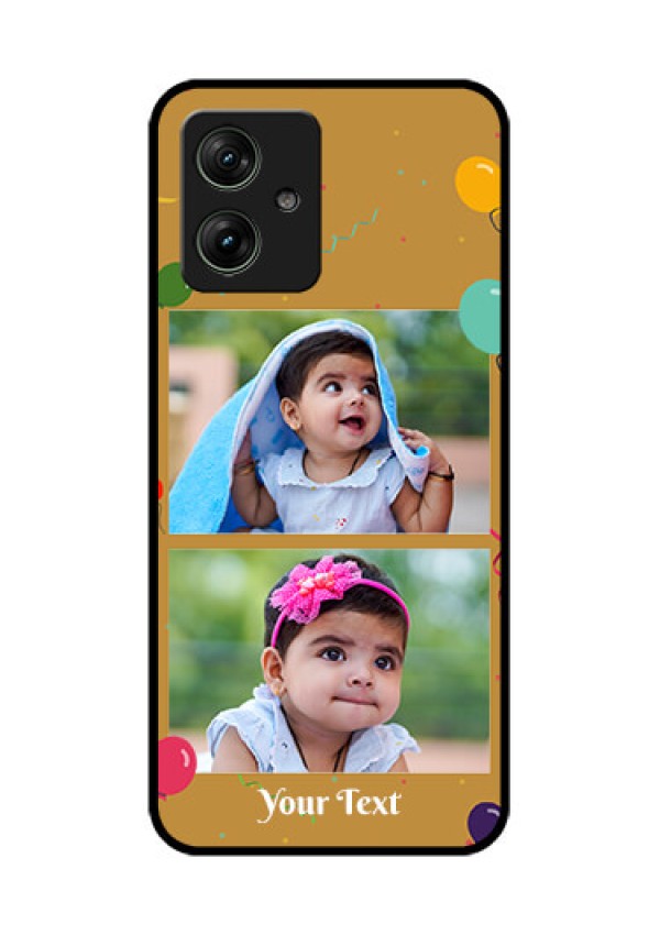 Motorola G64 5G Custom Glass Phone Case - Image Holder With Birthday Celebrations Design