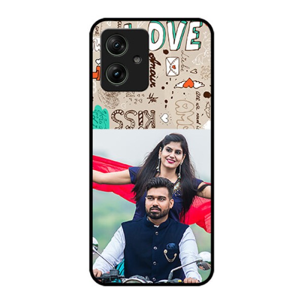 Motorola G64 5G Custom Glass Phone Case - Love Doodle Pattern