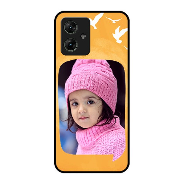 Motorola G64 5G Custom Glass Phone Case - Water Color Design With Bird Icons Motorola G64 5G Custom Glass Phone Case - Water Color Design With Bird Icons