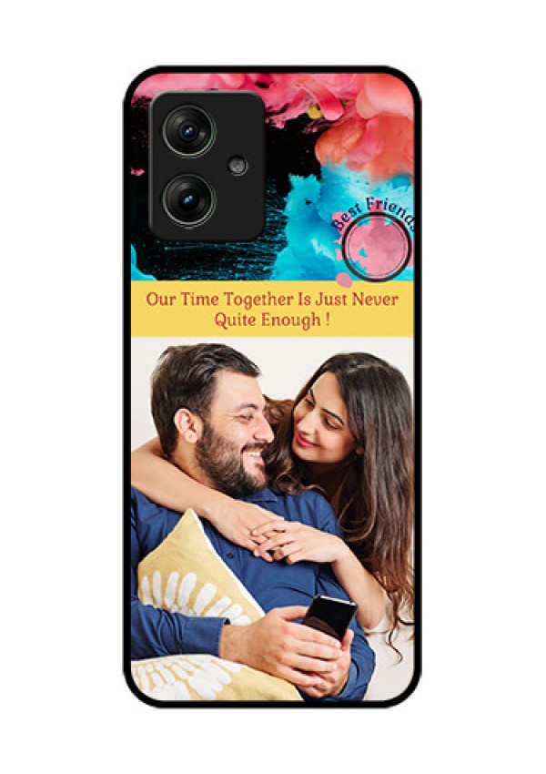 Motorola G64 5G Custom Glass Phone Case - Quote With Acrylic Painting Design