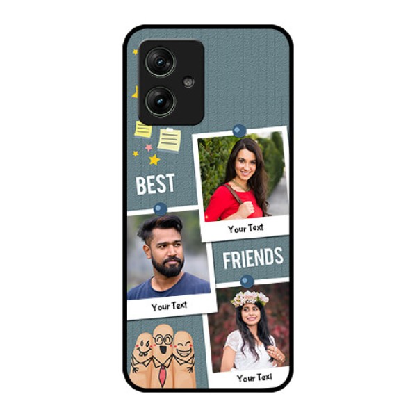 Motorola G64 5G Custom Glass Phone Case - Sticky Frames And Friendship Design Motorola G64 5G Custom Glass Phone Case - Sticky Frames And Friendship Design