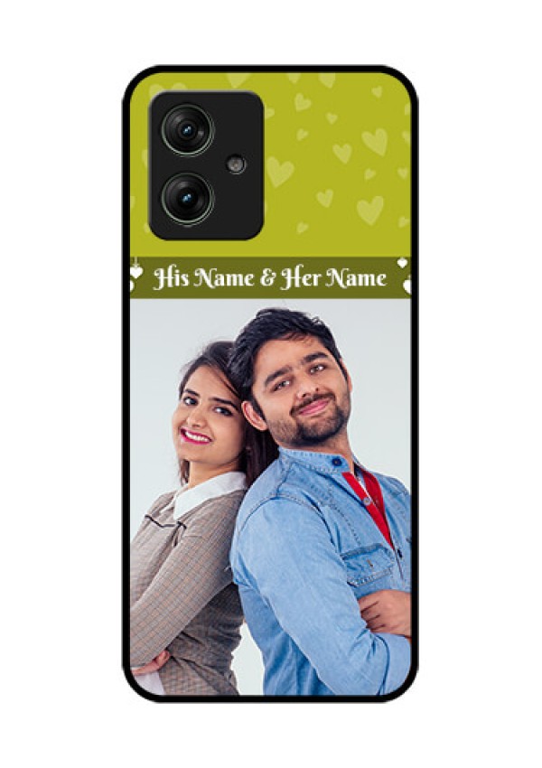 Motorola G64 5G Custom Glass Phone Case - You & Me Heart Design