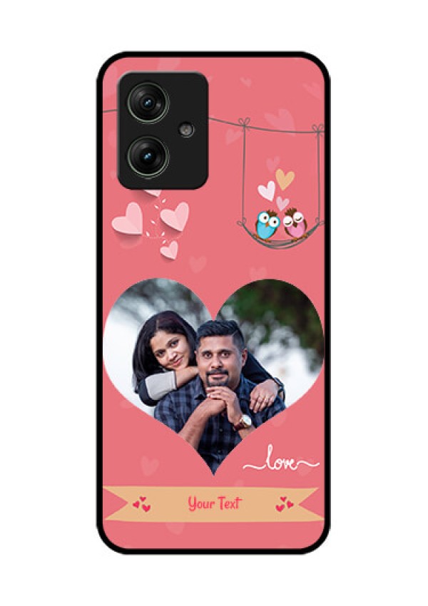 Motorola G64 5G Custom Glass Phone Case - Peach Color Love Design