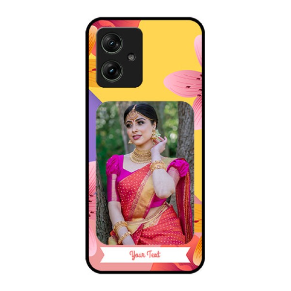 Motorola G64 5G Custom Glass Phone Case - 3 Image With Vintage Floral Design Motorola G64 5G Custom Glass Phone Case - 3 Image With Vintage Floral Design