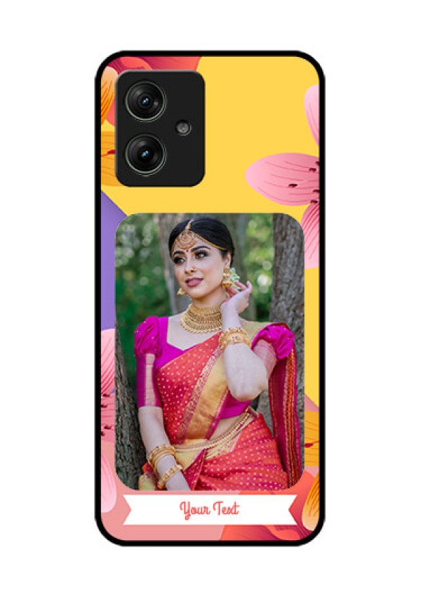 Motorola G64 5G Custom Glass Phone Case - 3 Image With Vintage Floral Design