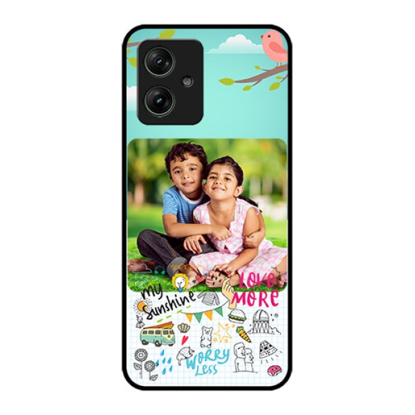 Motorola G64 5G Custom Glass Phone Case - Doodle Love Design