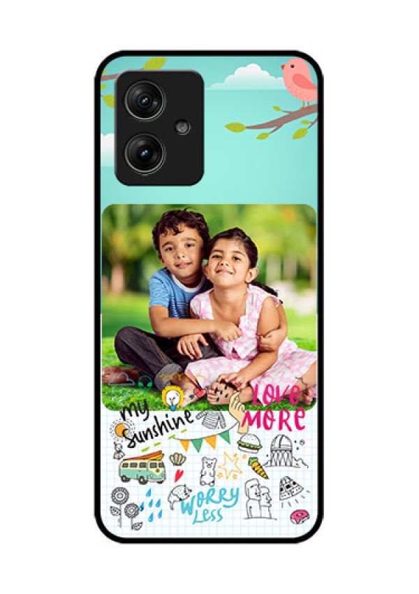 Motorola G64 5G Custom Glass Phone Case - Doodle Love Design