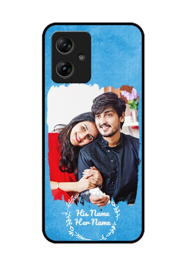 Motorola G64 5G Custom Glass Phone Case - Blue Color Vintage Design