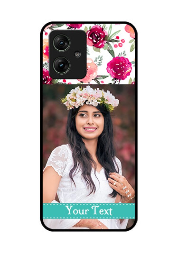 Motorola G64 5G Custom Glass Phone Case - Water Colors Floral Design