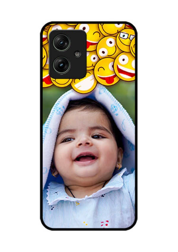 Motorola G64 5G Custom Glass Phone Case - With Smiley Emoji Design
