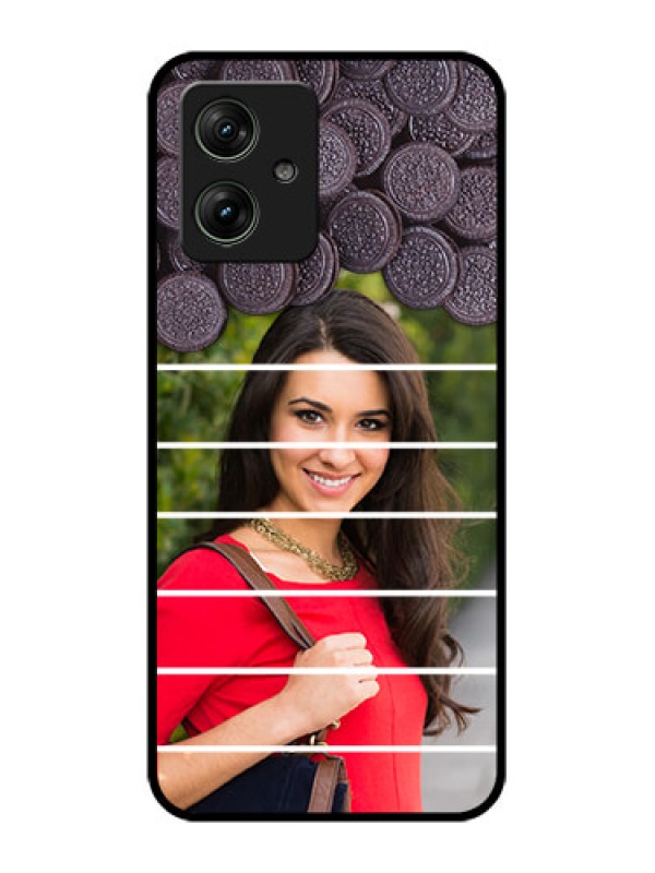 Custom Motorola G64 5G Custom Glass Phone Case - With Oreo Biscuit Design