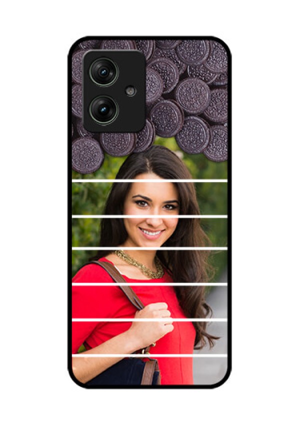 Motorola G64 5G Custom Glass Phone Case - With Oreo Biscuit Design