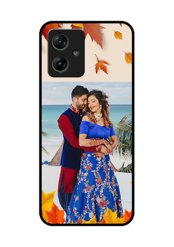 Motorola G64 5G Custom Glass Phone Case - Autumn Maple Leaves Design
