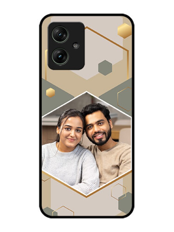 Custom Motorola G64 5G Custom Glass Phone Case - Stylish Hexagon Pattern Design