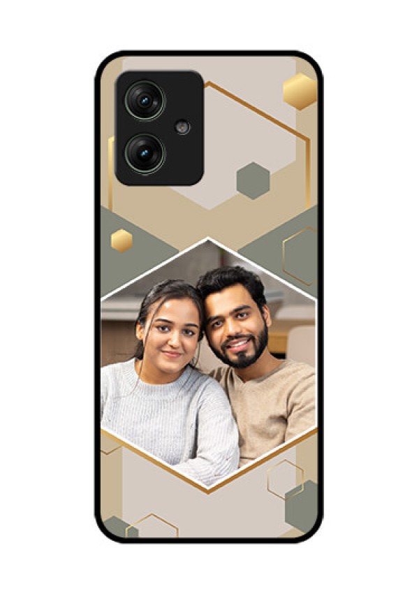 Motorola G64 5G Custom Glass Phone Case - Stylish Hexagon Pattern Design