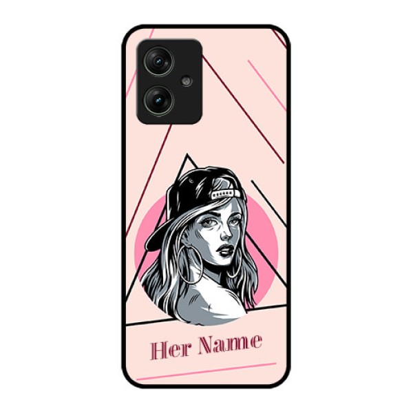 Motorola G64 5G Custom Glass Phone Case - Rockstar Girl Design