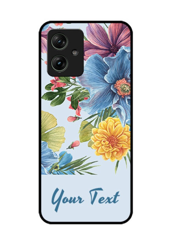 Motorola G64 5G Custom Glass Phone Case - Stunning Watercolored Flowers Painting Design