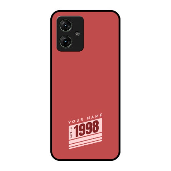Motorola G64 5G Custom Glass Phone Case - Red Custom Year Of Birth Design